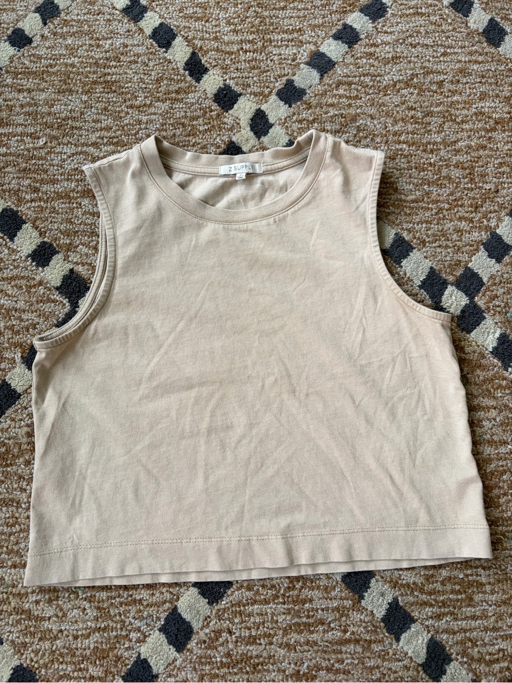 Z Supply Neutral Beige Cropped Tank Top